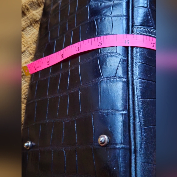 Dooney & Bourke Black Crocodile-Embossed Satchel - Picture 12 of 15